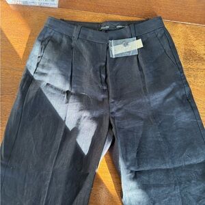 J. Crew black wide leg linen pants